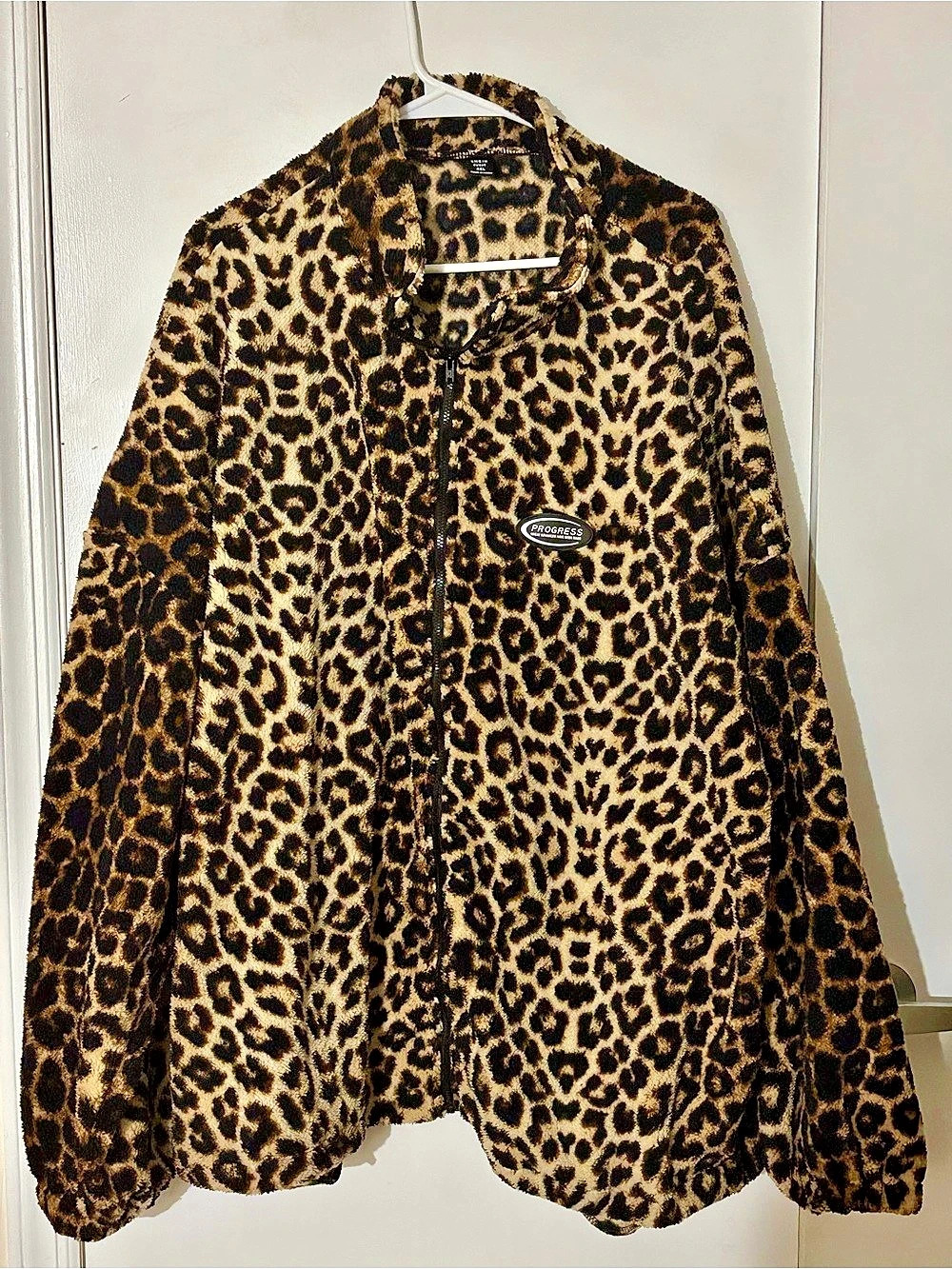 SHEIN Curve Leopard Print Teddy Jacket Leopard Print Teddy Jacket Size 4XL Like